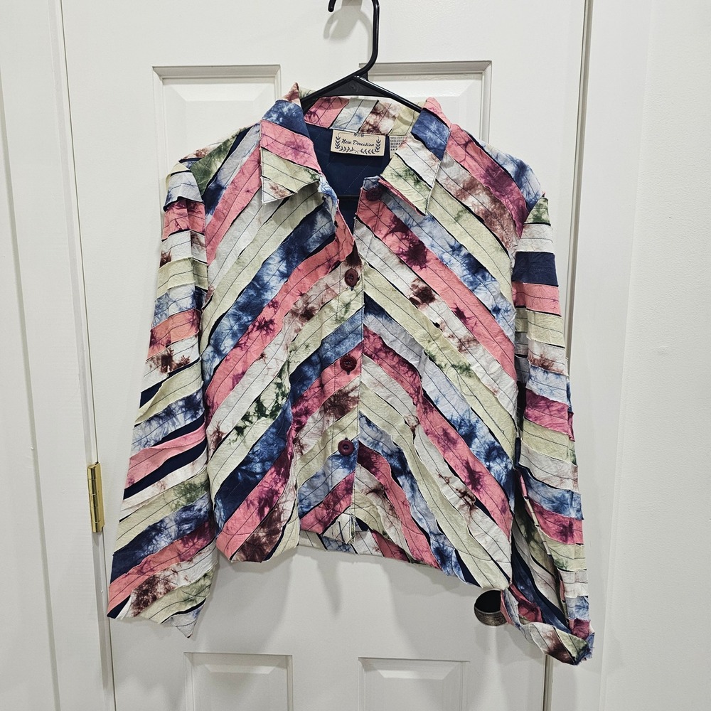 New Direction Patchwork Tie Dye Jacket Women's Si… - image 1